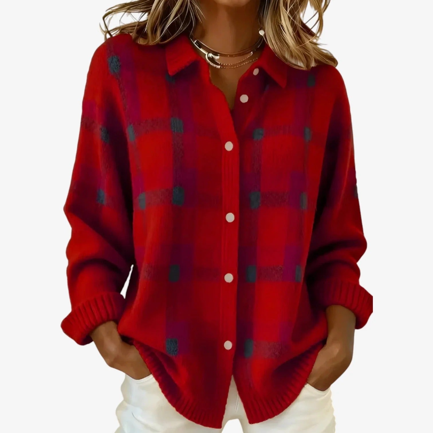 Elena™ Camisa suave de algodon multicolor