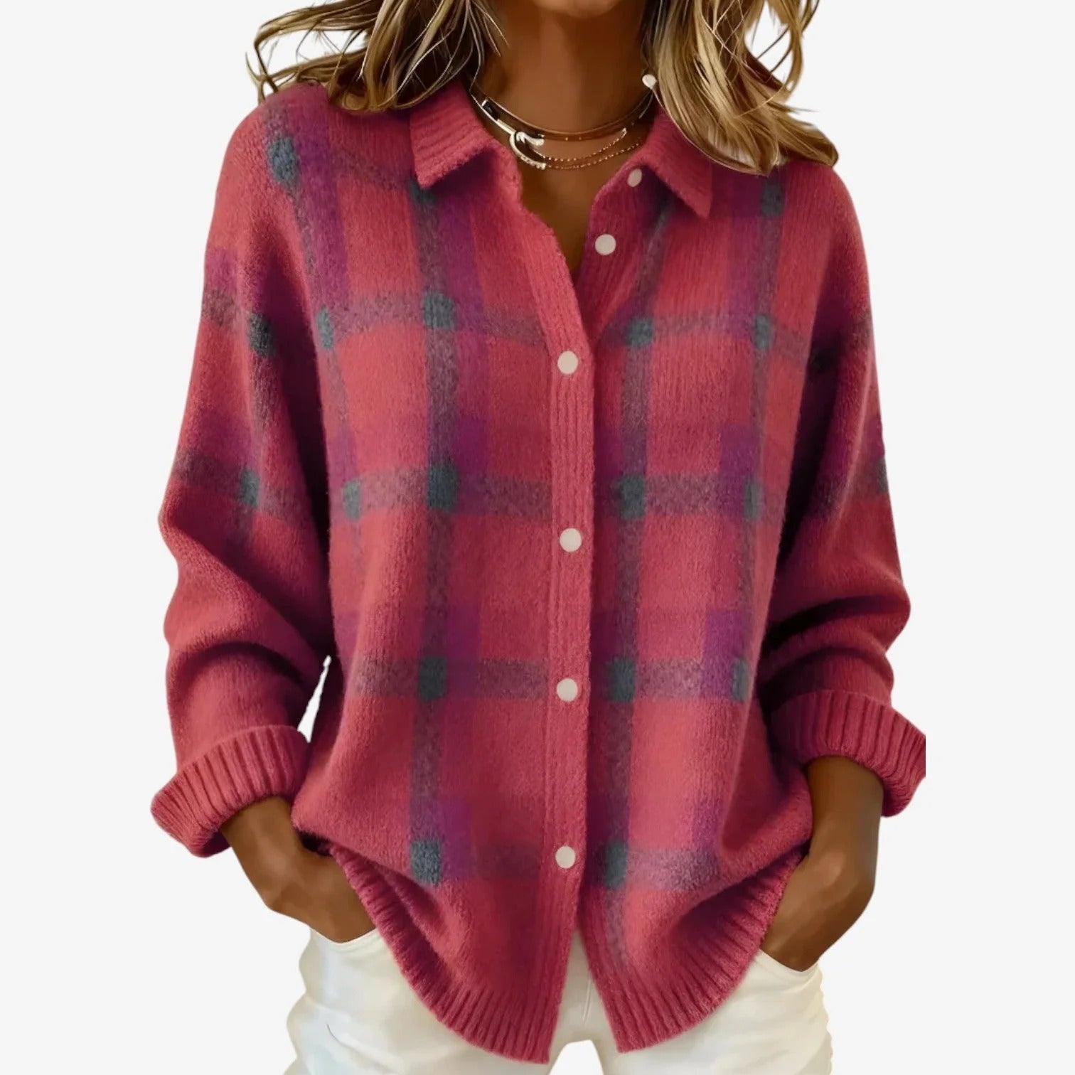 Elena™ Camisa suave de algodon multicolor