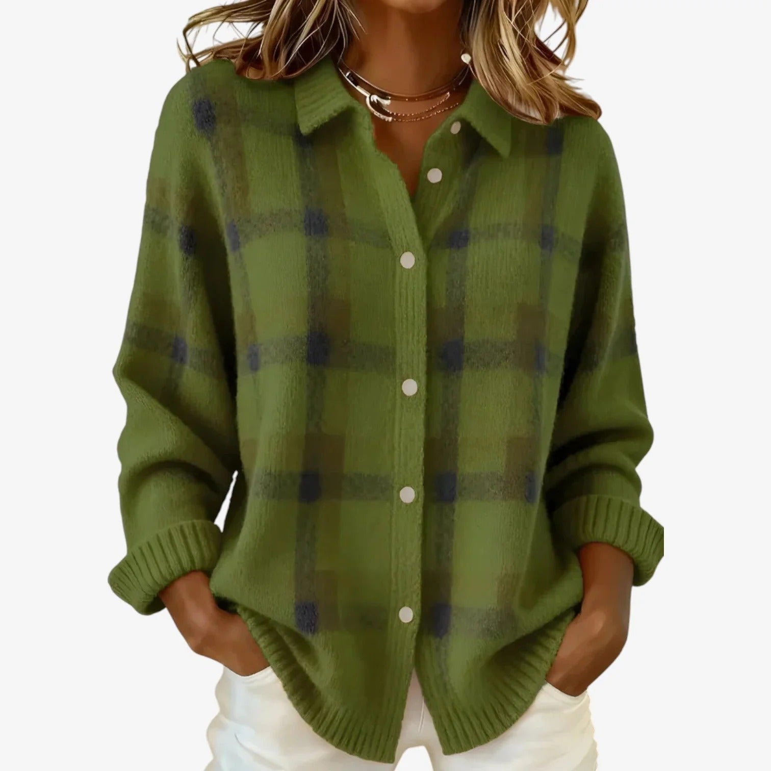 Elena™ Camisa suave de algodon multicolor